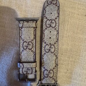 Gucci Monogram Beige and Brown Watch Strap